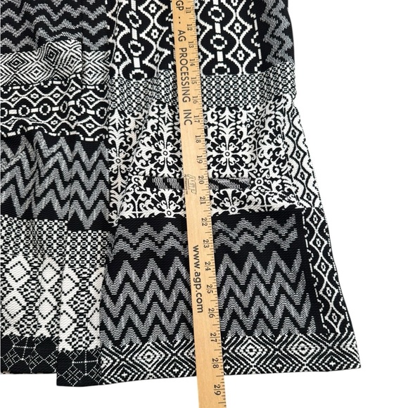 Christopher & Banks XL Black White Geometric Jacket Retrocore Preppy Layer K30 - Picture 4 of 7